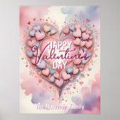 Poster Coeur romantique et fête de la Saint-Valentin (Devant)