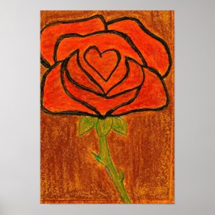 Poster Coeur rose #6 Art Imprimer