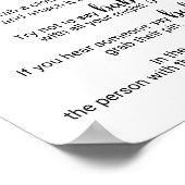 Poster Coeur rose | Black Calligraphy Ne pas Dire Bébé Si (Coin)