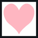 Poster Coeur rose clair<br><div class="desc">Forme de coeur rose pâle contre un arrière - plan blanc.</div>