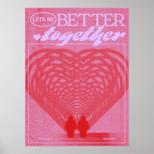 Poster coeur rose esthétique (Devant)