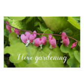Poster Coeur rose saignant J'aime Jardiner Floral (Devant)