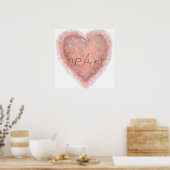Poster Coeur rose Valentine (Cuisine)