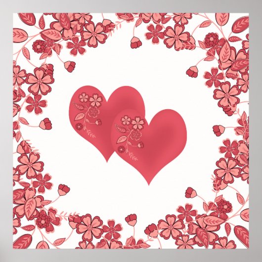 Poster coeur rouge amour Saint Valentin (Devant)