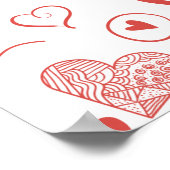 Poster coeur rouge - arrière - plan blanc (Coin)