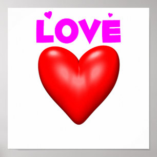 Poster Coeur rouge de l'amour