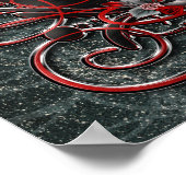 Poster Cœur rouge et roses gothiques pour la Saint-Valent (Coin)