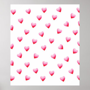 Poster Coeur rouge mignon romantique