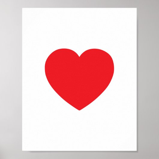 Poster Cœur rouge minimaliste (Devant)