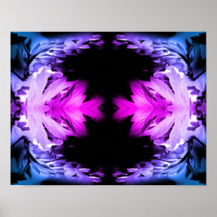 Poster Coeur saignant Floral noir blanc teint Abstrait