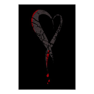 Poster Coeur saignant. J'ai blessé un coeur triste. L'obs