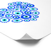 Poster Coeur symbolique romantique de l'oeil grec (Coin)