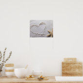 Poster Coeur tiré dans le sable à la plage avec Modèle St (Cuisine)