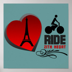Poster Coeur Tour De France Paris