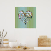 POSTER COEUR TRIPLE CARRÉE (Cuisine)