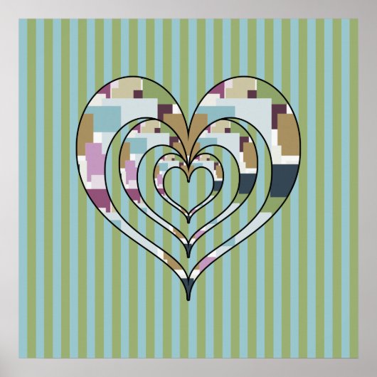 POSTER COEUR TRIPLE CARRÉE (Devant)