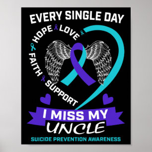 Poster Coeur Turquoise pourpre Miss Mon oncle Suicide Sen