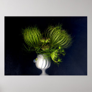 Poster Cœur vert en noir