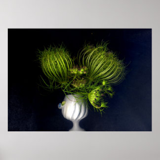 Poster Coeur vert en noir