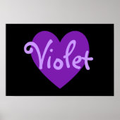 Poster Coeur violet (Devant)