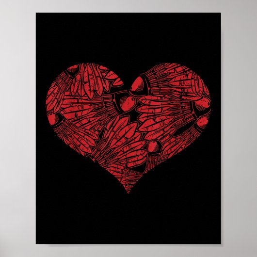 Poster Coeur Volant de badminton (Devant)