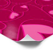 Poster Coeurs à boucles roses (Coin)