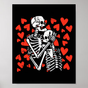 Poster Coeurs accroupies Valentines Jour Bones mignons Cr