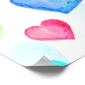 Poster Coeurs aquarelle (Coin)