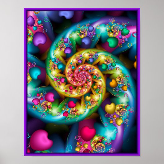 Poster Coeurs arc-en-ciel (Devant)