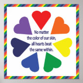 Poster Coeurs arc-en-ciel (Devant)