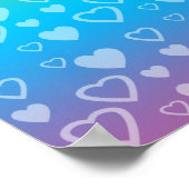 Poster Coeurs arc-en-ciel parties scintillant rose monogr (Coin)