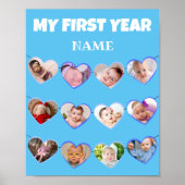 Poster Coeurs Bleus mignons Ma première année 12 Photo Co (Devant)