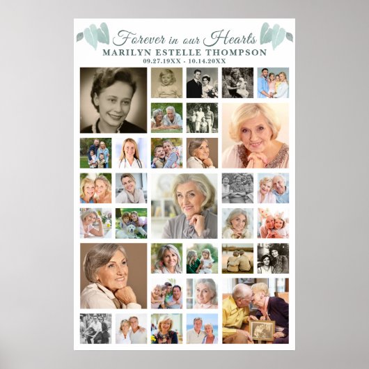 Poster Cœurs botaniques commémoratifs 33 Collage de photo (Devant)