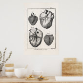 Poster Coeurs cardiaques rétro Cardiac des années 1800 vi (Cuisine)