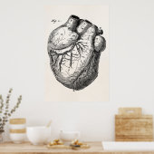 Poster Coeurs cardiaques rétro Cardiac des années 1800 vi (Cuisine)