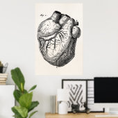 Poster Coeurs cardiaques rétro Cardiac des années 1800 vi (Bureau à domicile)