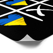 Poster Cœurs colorés du drapeau ukrainien  (Coin)