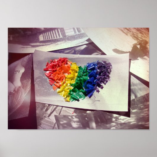 Poster Coeurs (Crayon Love) (Devant)