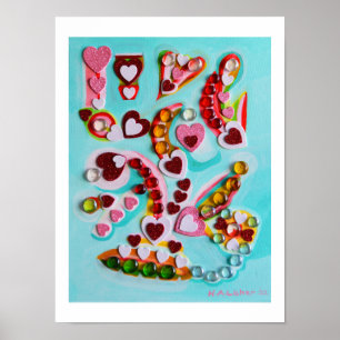 Poster Cœurs d'amour art