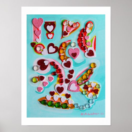 Poster Cœurs d'amour art (Devant)