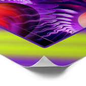 Poster Coeurs d'AMOUR - ondes violet vert clair (Coin)