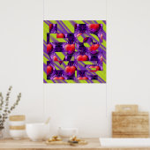 Poster Coeurs d'AMOUR - ondes violet vert clair (Cuisine)