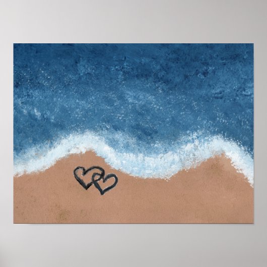 Poster Cœurs dans le Sable (Devant)