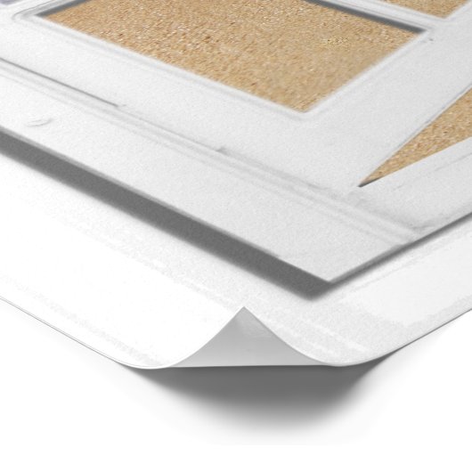 Poster Coeurs Dans Sand Faux Vue Plage (Coin)
