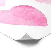 Poster Coeurs d'aquarelle rose mignonne (Coin)