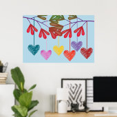 Poster Cœurs d'arbre suspendus (Bureau à domicile)