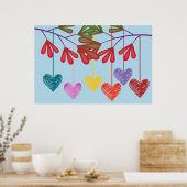 Poster Cœurs d'arbre suspendus (Cuisine)