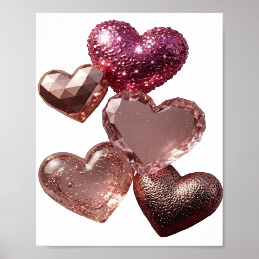 Poster Cœurs d'argent propres COEURS D'AMOUR (Devant)