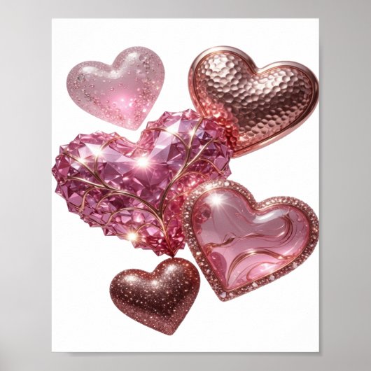 Poster Cœurs d'argent vifs CŒURS D'AMOUR (Devant)