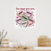 Poster Cœurs de bonbons de la Saint-Valentin Chrétiens (Cuisine)